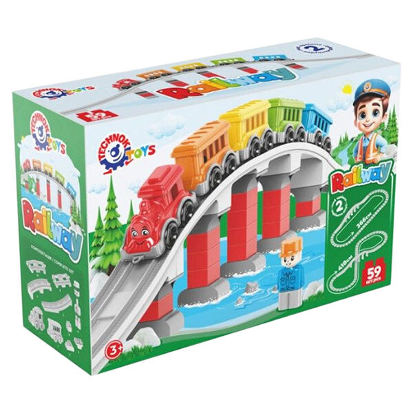 Конструктор "Железная дорога", коробка 37.4х25х13.7 см, Technok Toys - № 1 Конструктор "Железная дорога", коробка 37.4х25х13.7 см, Technok Toys - № 1
