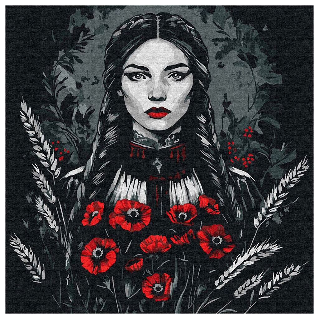 Набор для росписи по номерам "Женская сила", 40х40см, Ідейка - № 1 Набор для росписи по номерам "Женская сила", 40х40см, Ідейка - № 1