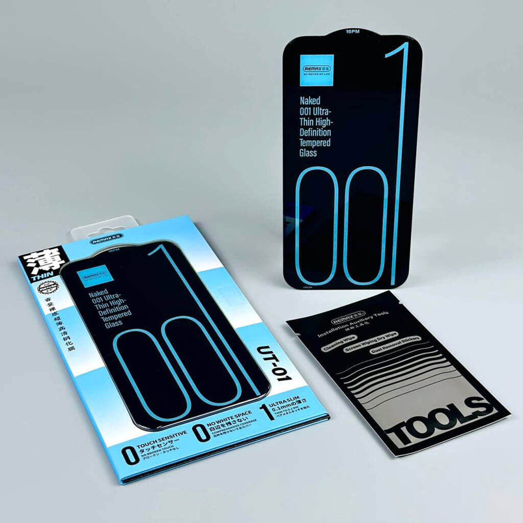 Захисне скло Apple iPhone 17 Pro Max, Remax UT-01 Naked, Чорний - № 8 Захисне скло Apple iPhone 17 Pro Max, Remax UT-01 Naked, Чорний - № 8