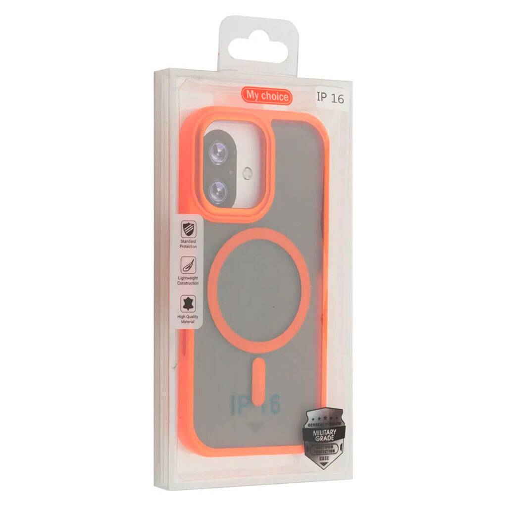 Чехол (накладка) Apple iPhone 11, Matte Case, MagSafe, Оранжевый - № 2 Чехол (накладка) Apple iPhone 11, Matte Case, MagSafe, Оранжевый - № 2