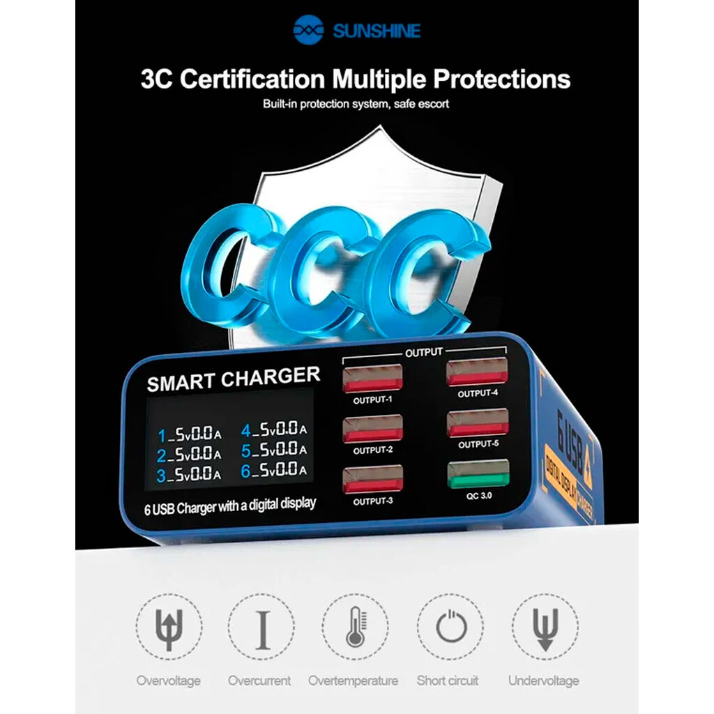 Зарядное устройство Sunshine SS-304Q, Серый - № 3 Зарядное устройство Sunshine SS-304Q, Серый - № 3