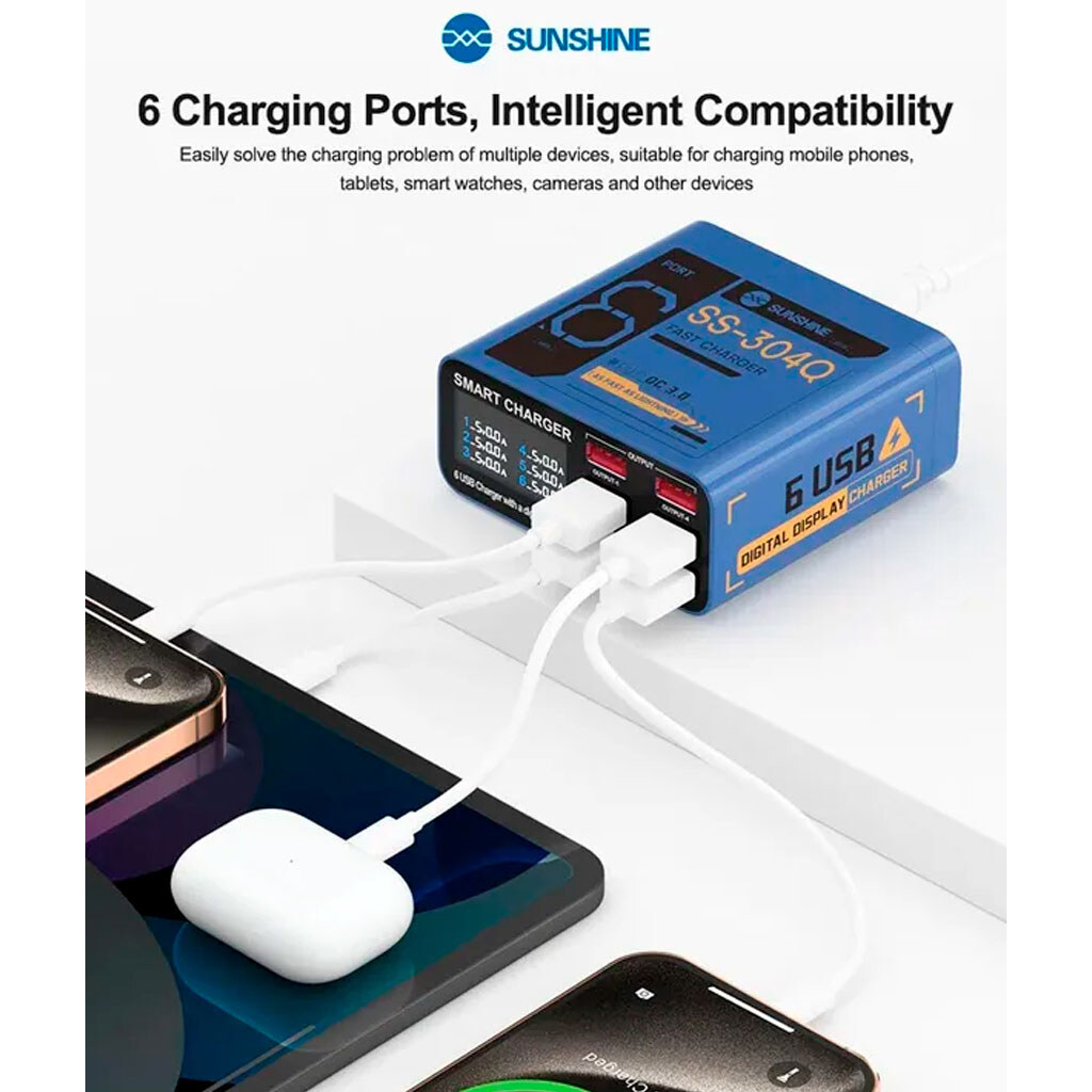 Зарядное устройство Sunshine SS-304Q, Серый - № 6 Зарядное устройство Sunshine SS-304Q, Серый - № 6