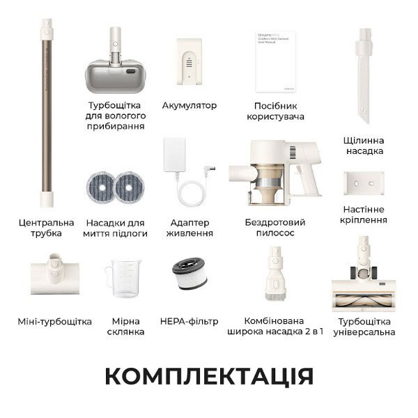 Аккумуляторный пылесос Dreame R10s Aqua, Белый - № 8 Аккумуляторный пылесос Dreame R10s Aqua, Белый - № 8