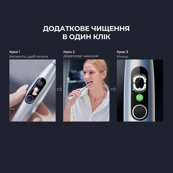 Електрична зубна щітка Oclean X Plus Pro Digital, Срібний - № 2 Електрична зубна щітка Oclean X Plus Pro Digital, Срібний - № 2
