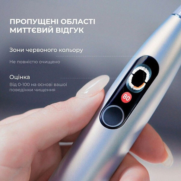 Електрична зубна щітка Oclean X Plus Pro Digital, Срібний - № 4 Електрична зубна щітка Oclean X Plus Pro Digital, Срібний - № 4
