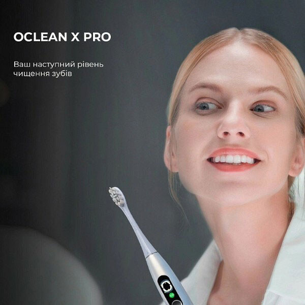 Електрична зубна щітка Oclean X Plus Pro Digital, Срібний - № 11 Електрична зубна щітка Oclean X Plus Pro Digital, Срібний - № 11