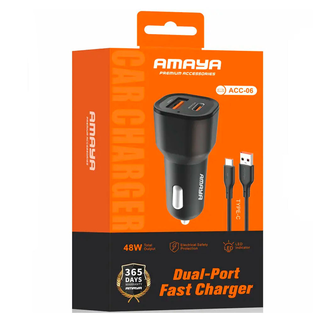 АЗУ Amaya ACC-06, З кабелем, Type-C, Чорний - № 2 АЗУ Amaya ACC-06, З кабелем, Type-C, Чорний - № 2