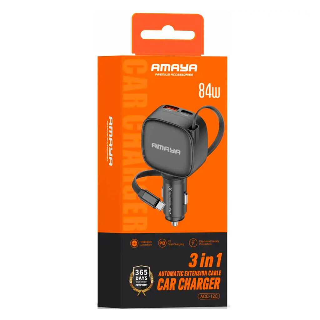 АЗУ Amaya ACC-12C, С кабелем, Type-C, Черный - № 2 АЗУ Amaya ACC-12C, С кабелем, Type-C, Черный - № 2