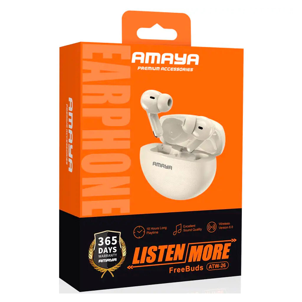 Bluetooth-гарнитура Amaya ATW-26, Стерео, Бежевый - № 2 Bluetooth-гарнитура Amaya ATW-26, Стерео, Бежевый - № 2