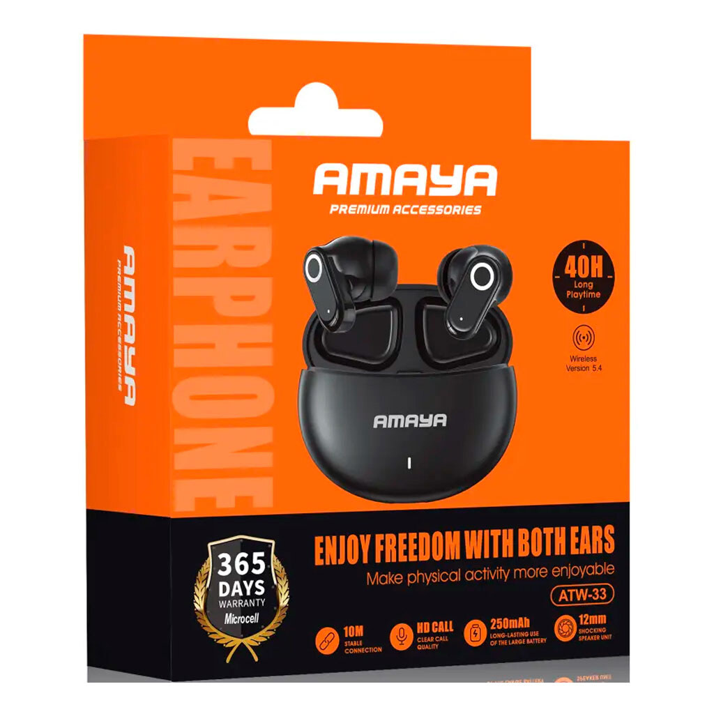 Bluetooth-гарнітура Amaya ATW-33 Gaming, Стерео, Чорний - № 2 Bluetooth-гарнітура Amaya ATW-33 Gaming, Стерео, Чорний - № 2