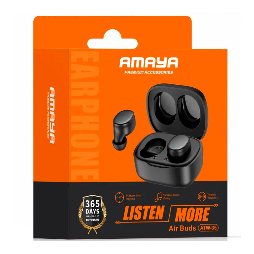 Bluetooth-гарнитура Amaya ATW-35, Стерео, Черный - № 2 Bluetooth-гарнитура Amaya ATW-35, Стерео, Черный - № 2