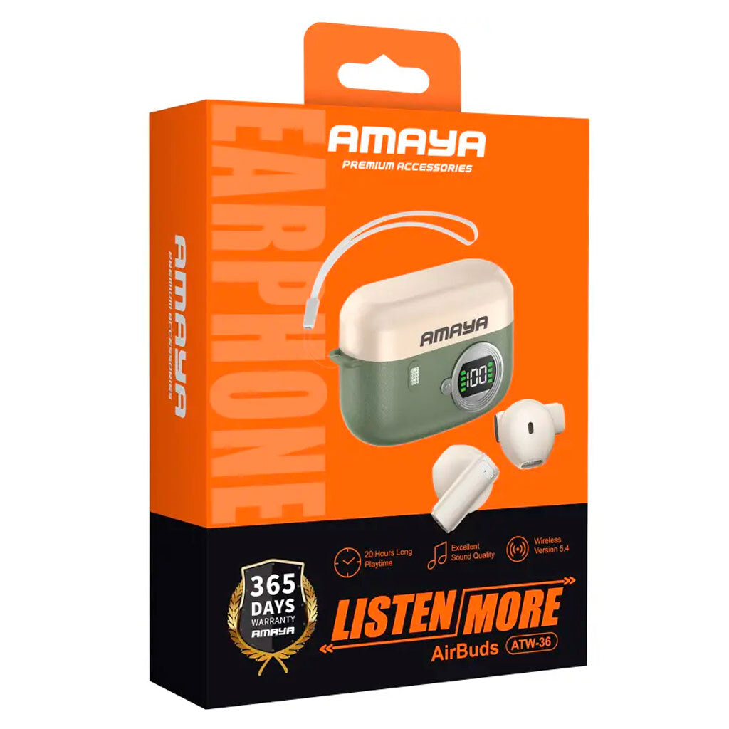 Bluetooth-гарнітура Amaya ATW-36, Стерео, Бежевий - № 2 Bluetooth-гарнітура Amaya ATW-36, Стерео, Бежевий - № 2