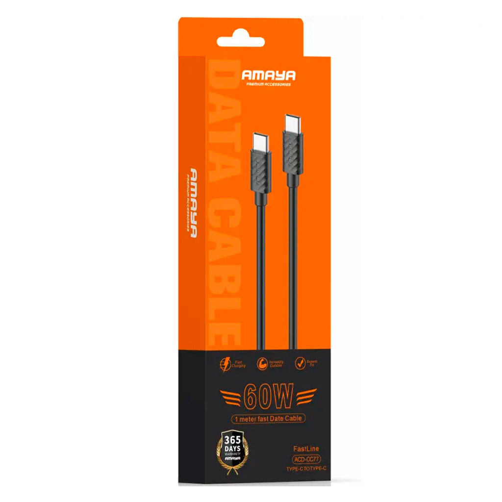 USB кабель Amaya 77CC, Type-C, 1.2 м., Черный - № 2 USB кабель Amaya 77CC, Type-C, 1.2 м., Черный - № 2