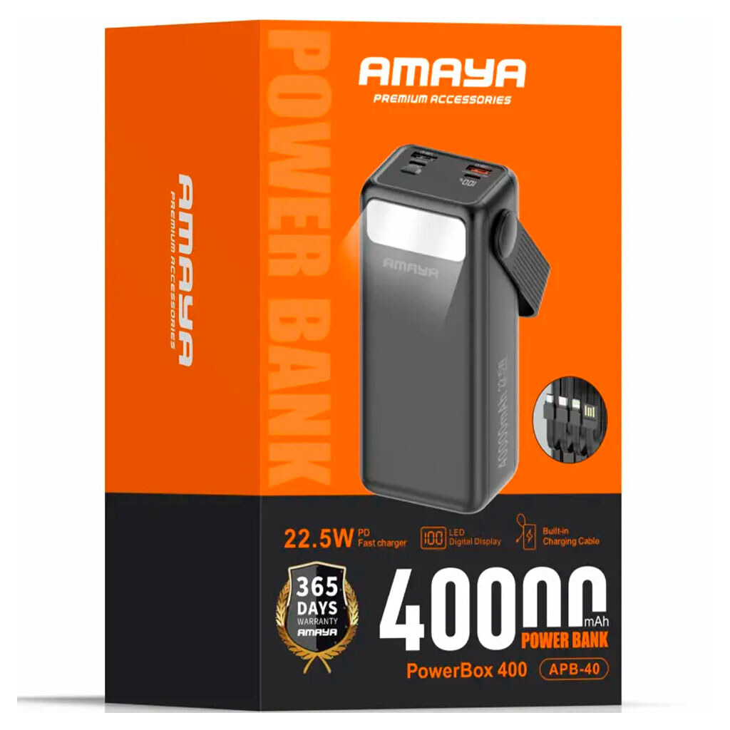 Портативная батарея (Power Bank) Amaya APB-40, 40000 mAh, Черный - № 2 Портативная батарея (Power Bank) Amaya APB-40, 40000 mAh, Черный - № 2