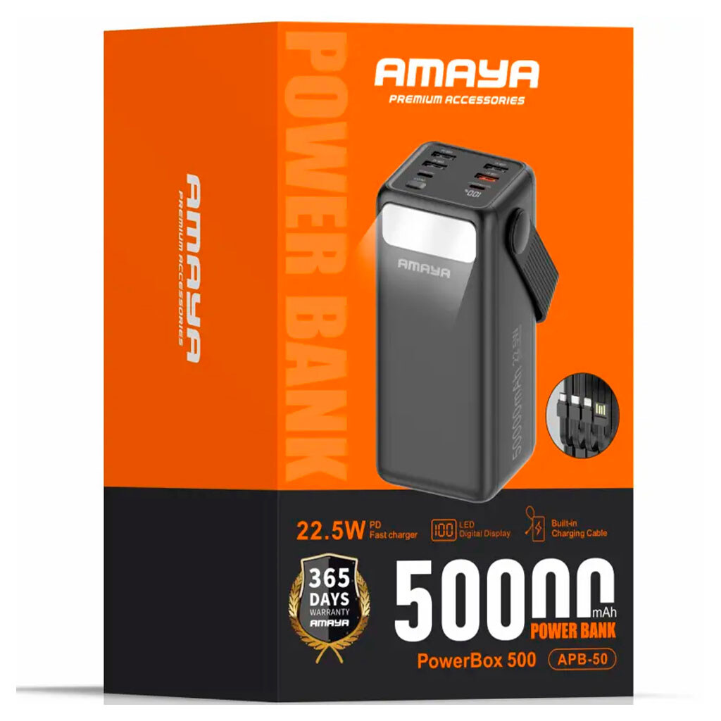 Портативная батарея (Power Bank) Amaya APB-50, 50000 mAh, Черный - № 2 Портативная батарея (Power Bank) Amaya APB-50, 50000 mAh, Черный - № 2