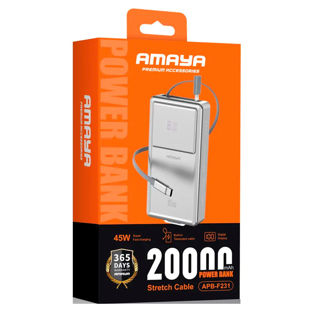 Портативная батарея (Power Bank) Amaya APB-F231, 20000 mAh, Серебряный - № 2 Портативная батарея (Power Bank) Amaya APB-F231, 20000 mAh, Серебряный - № 2