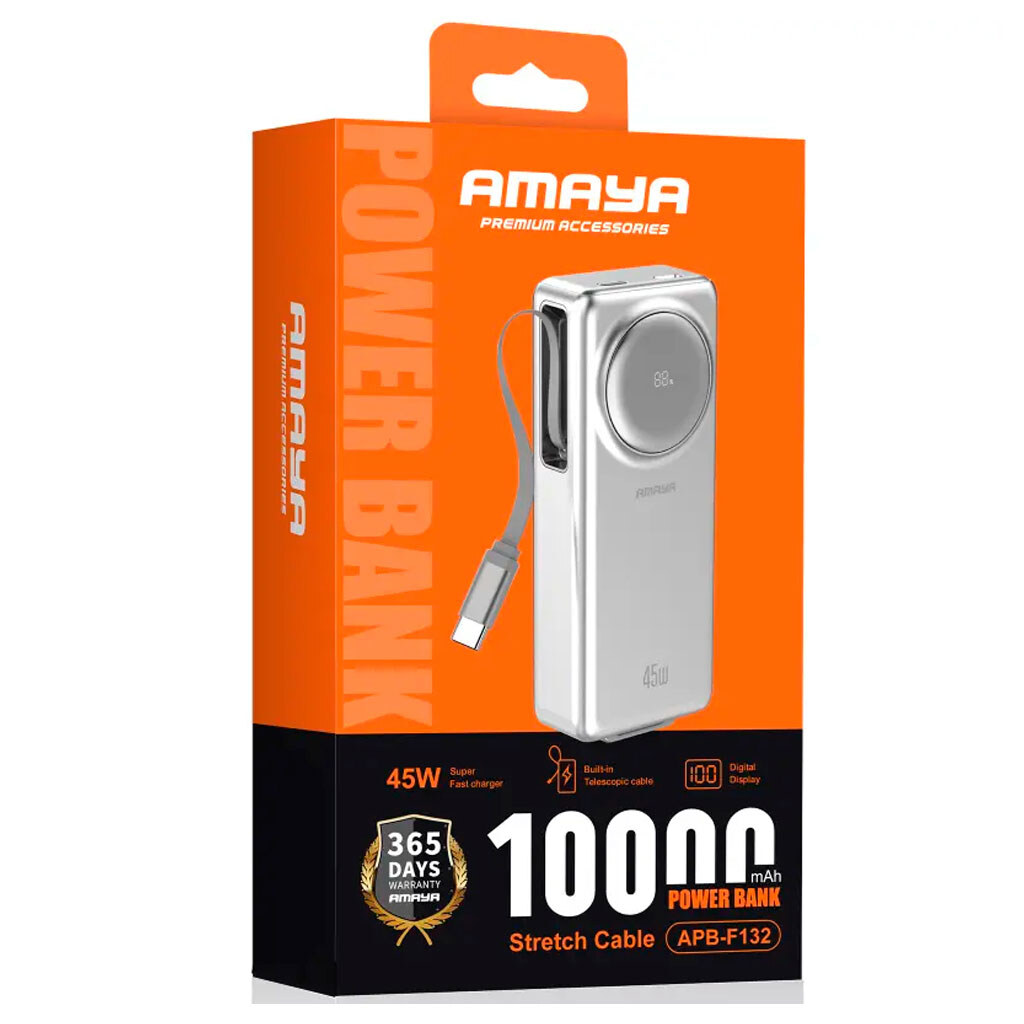 Портативная батарея (Power Bank) Amaya F132, 10000 mAh, Серебряный - № 2 Портативная батарея (Power Bank) Amaya F132, 10000 mAh, Серебряный - № 2