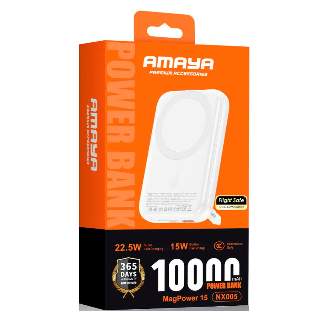 Портативная батарея (Power Bank) Amaya NX005, 10000 mAh, Белый - № 2 Портативная батарея (Power Bank) Amaya NX005, 10000 mAh, Белый - № 2