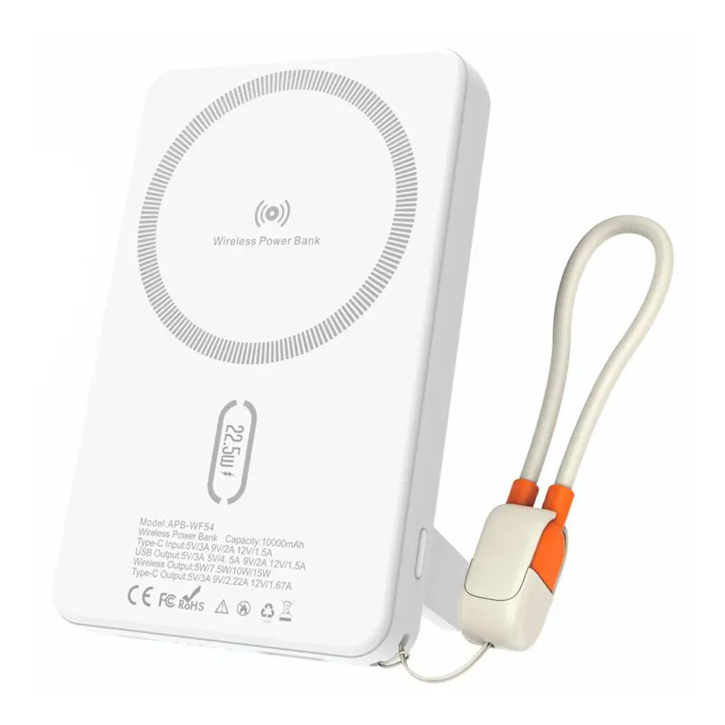Портативная батарея (Power Bank) Amaya WF54, 10000 mAh, Белый - № 1 Портативная батарея (Power Bank) Amaya WF54, 10000 mAh, Белый - № 1