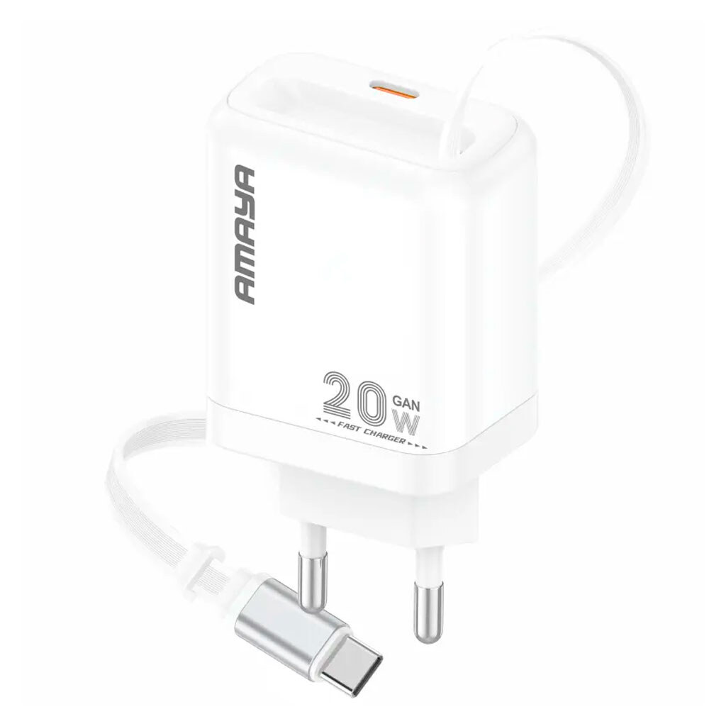 СЗУ Amaya E220S, Type-C, З кабелем, Білий - № 1 СЗУ Amaya E220S, Type-C, З кабелем, Білий - № 1