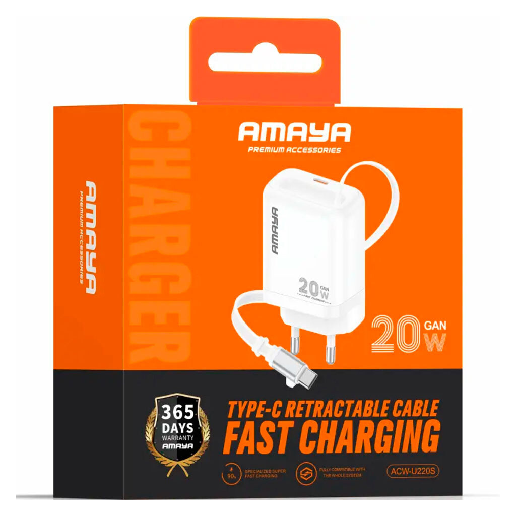 СЗУ Amaya E220S, Type-C, З кабелем, Білий - № 2 СЗУ Amaya E220S, Type-C, З кабелем, Білий - № 2
