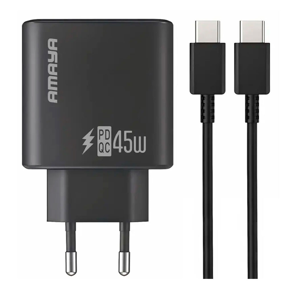 СЗУ Amaya E70S, З кабелем, Type-C, Чорний - № 1 СЗУ Amaya E70S, З кабелем, Type-C, Чорний - № 1