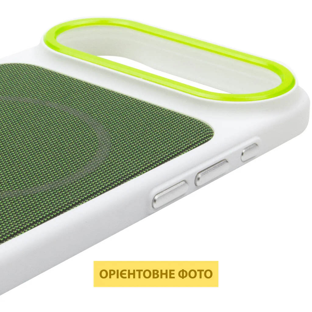 Чохол (накладка) Apple iPhone 17 Pro Max, TechWoven Hybrid, MagSafe, White-Green, Білий - № 3 Чохол (накладка) Apple iPhone 17 Pro Max, TechWoven Hybrid, MagSafe, White-Green, Білий - № 3