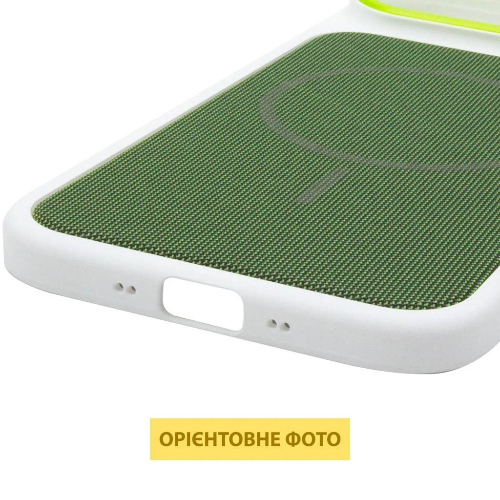 Чохол (накладка) Apple iPhone 17 Pro Max, TechWoven Hybrid, MagSafe, White-Green, Білий - № 4 Чохол (накладка) Apple iPhone 17 Pro Max, TechWoven Hybrid, MagSafe, White-Green, Білий - № 4