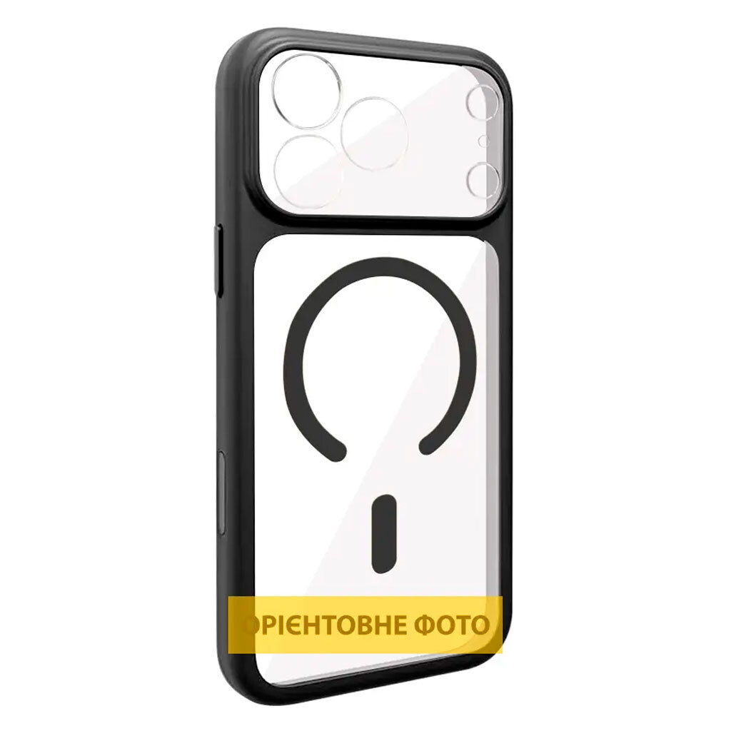 Чохол (накладка) Apple iPhone 14, GETMAN Moon Clear, MagSafe, Чорний - № 1 Чохол (накладка) Apple iPhone 14, GETMAN Moon Clear, MagSafe, Чорний - № 1