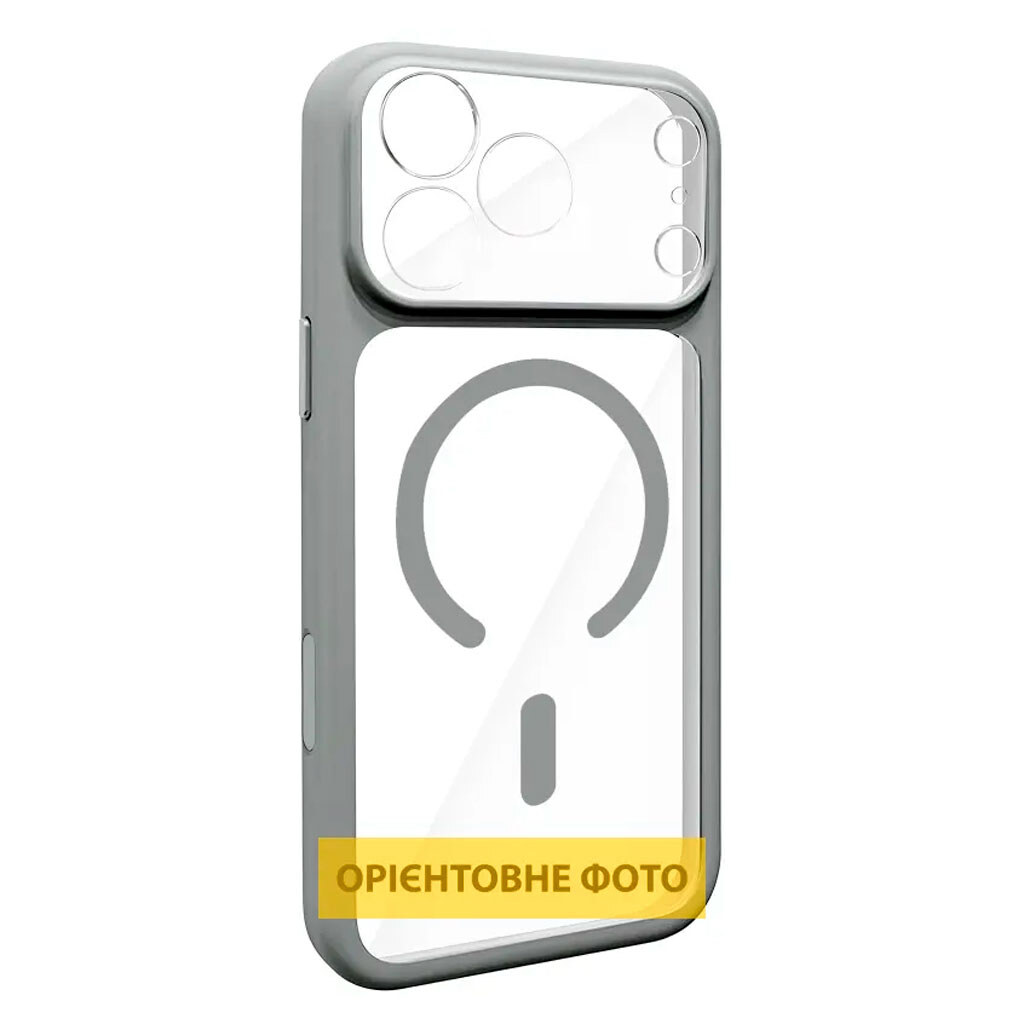 Чохол (накладка) Apple iPhone 14, GETMAN Moon Clear, MagSafe, Сірий - № 1 Чохол (накладка) Apple iPhone 14, GETMAN Moon Clear, MagSafe, Сірий - № 1