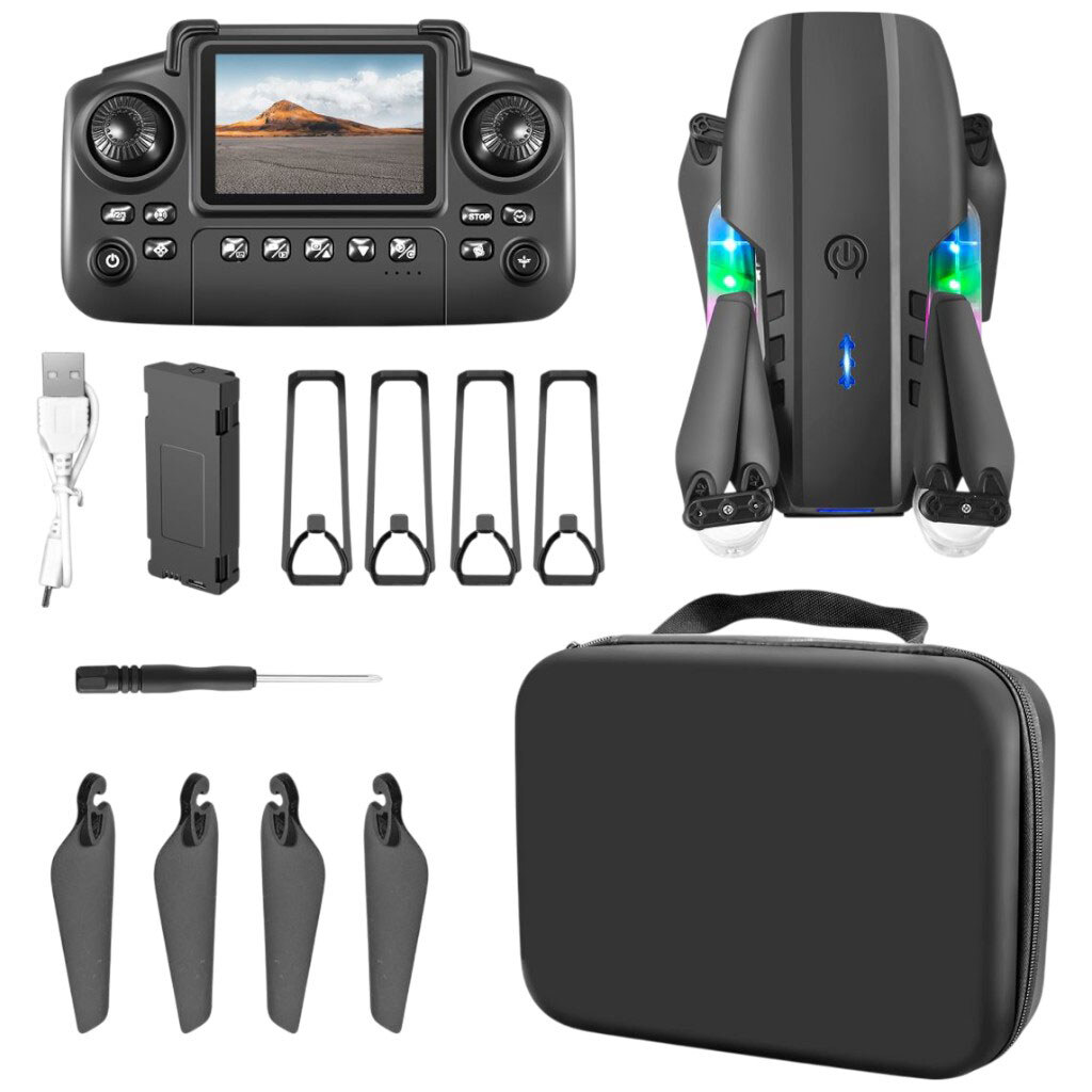 Квадрокоптер на радиоуправлении E 99 D PRO: подсветка, обороты, управление приложением, Wi-fi камера, пульт 2.4 G, экран на пульте, TF Card, футляр, Mic - № 2 Квадрокоптер на радиоуправлении E 99 D PRO: подсветка, обороты, управление приложением, Wi-fi камера, пульт 2.4 G, экран на пульте, TF Card, футляр, Mic - № 2