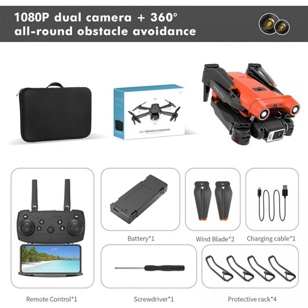 Квадрокоптер на радиоуправлении: аккумулятор, USB-кабель, отвертка, пульт, подсветка, HD камера, сумка для хранения, приложение, в коробке, Mic - № 3 Квадрокоптер на радиоуправлении: аккумулятор, USB-кабель, отвертка, пульт, подсветка, HD камера, сумка для хранения, приложение, в коробке, Mic - № 3