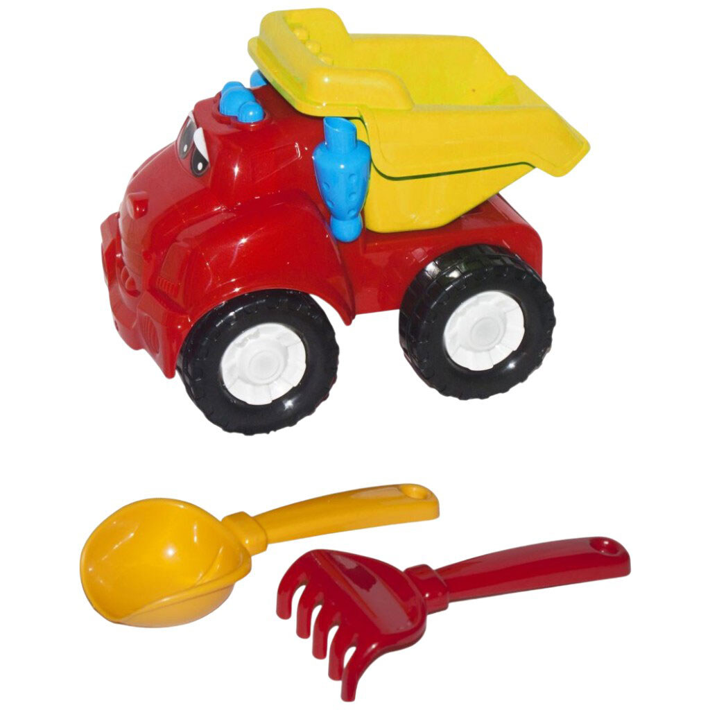 Самосвал №1 "Смайл", с грабельками и лопаткой, Colorplast - № 1 Самосвал №1 "Смайл", с грабельками и лопаткой, Colorplast - № 1