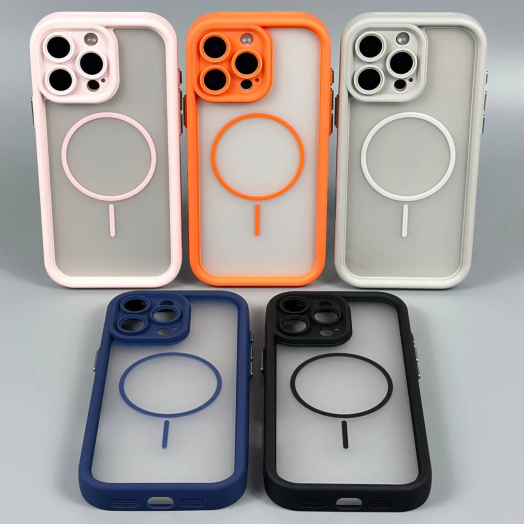 Чехол (накладка) Apple iPhone 17, Clear Shock Thin, MagSafe, Оранжевый - № 2 Чехол (накладка) Apple iPhone 17, Clear Shock Thin, MagSafe, Оранжевый - № 2