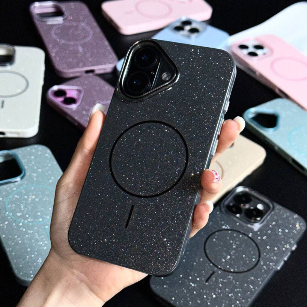 Чохол (накладка) Apple iPhone 16, Color Glitter, MagSafe, Молочний - № 12 Чохол (накладка) Apple iPhone 16, Color Glitter, MagSafe, Молочний - № 12