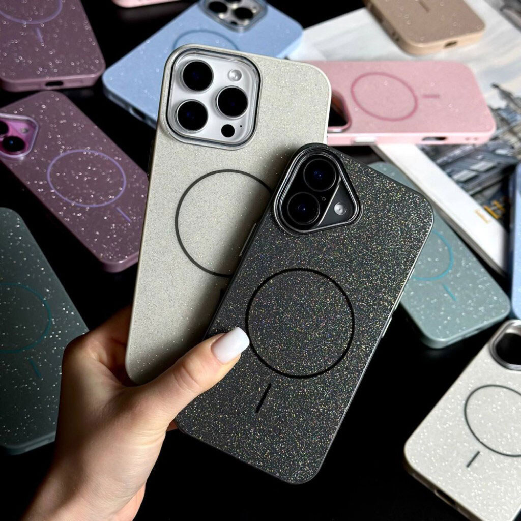 Чохол (накладка) Apple iPhone 16, Color Glitter, MagSafe, Молочний - № 13 Чохол (накладка) Apple iPhone 16, Color Glitter, MagSafe, Молочний - № 13