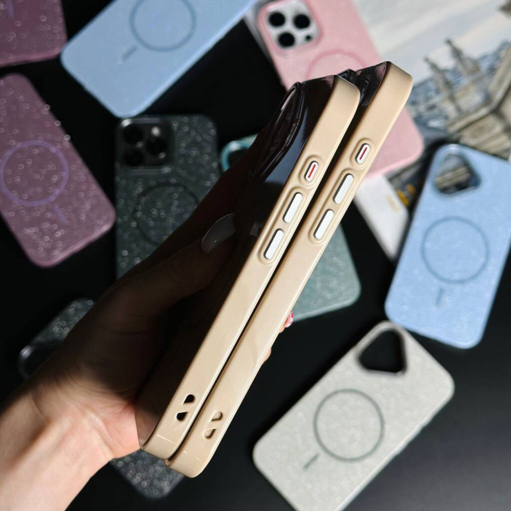 Чохол (накладка) Apple iPhone 16, Color Glitter, MagSafe, Молочний - № 14 Чохол (накладка) Apple iPhone 16, Color Glitter, MagSafe, Молочний - № 14