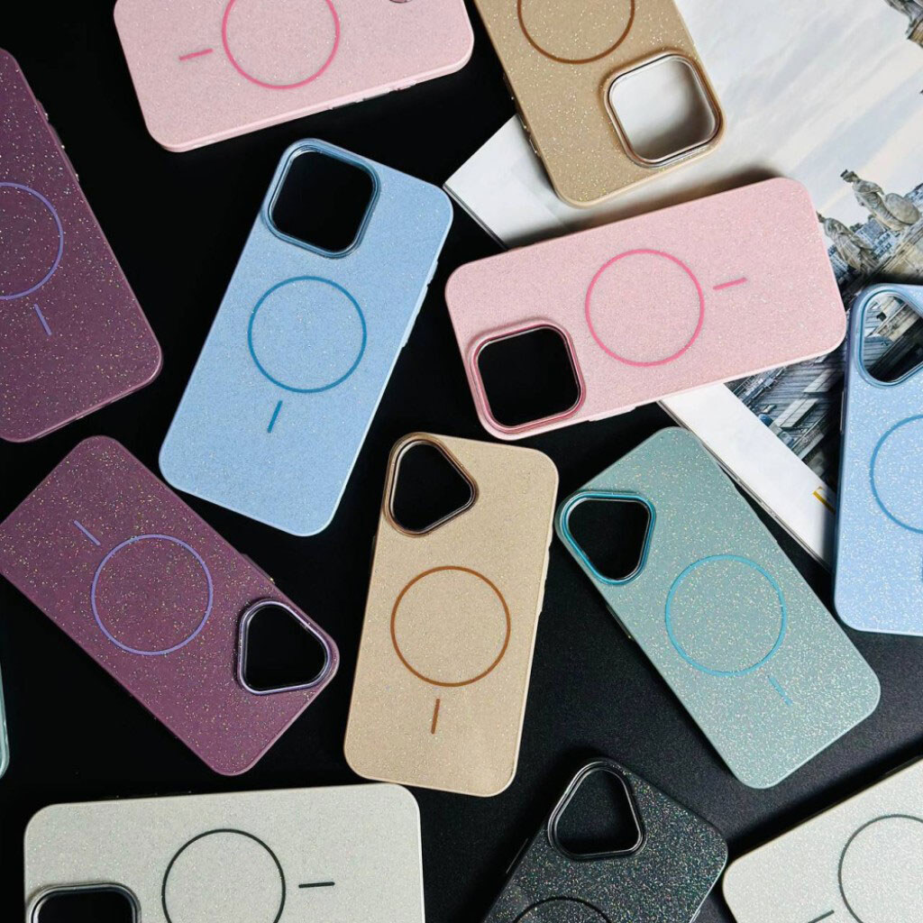 Чохол (накладка) Apple iPhone 16, Color Glitter, MagSafe, Молочний - № 15 Чохол (накладка) Apple iPhone 16, Color Glitter, MagSafe, Молочний - № 15