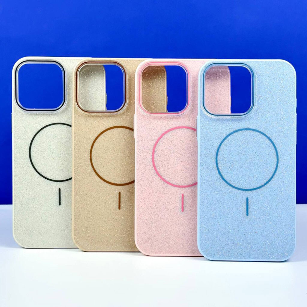 Чехол (накладка) Apple iPhone 16, Color Glitter, MagSafe, Голубой - № 6 Чехол (накладка) Apple iPhone 16, Color Glitter, MagSafe, Голубой - № 6
