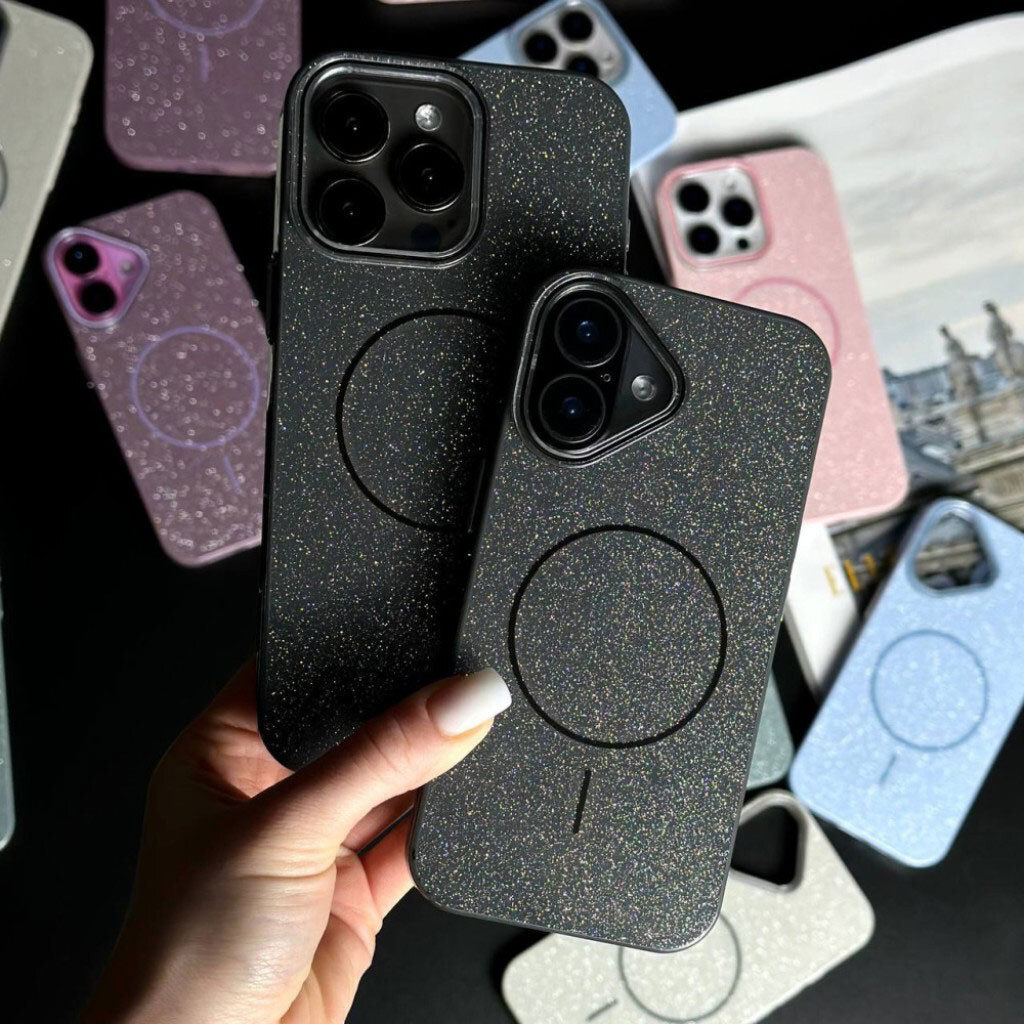 Чехол (накладка) Apple iPhone 16, Color Glitter, MagSafe, Голубой - № 9 Чехол (накладка) Apple iPhone 16, Color Glitter, MagSafe, Голубой - № 9