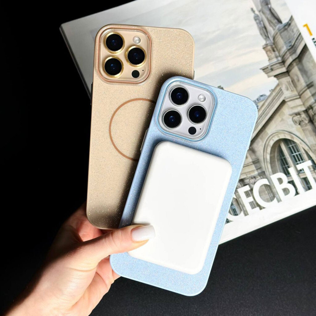 Чехол (накладка) Apple iPhone 16, Color Glitter, MagSafe, Голубой - № 10 Чехол (накладка) Apple iPhone 16, Color Glitter, MagSafe, Голубой - № 10