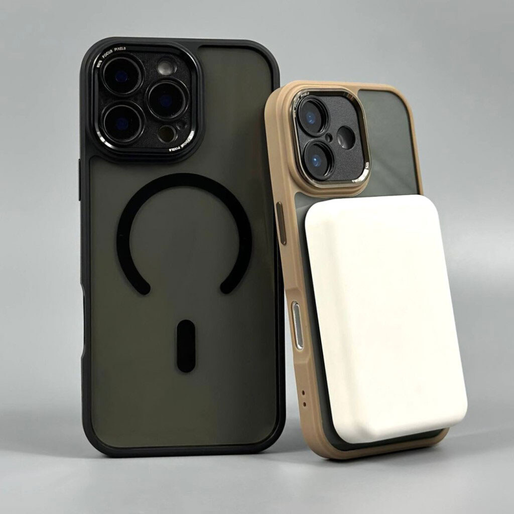 Чехол (накладка) Apple iPhone 16, Focus Pixels, MagSafe, Оранжевый - № 7 Чехол (накладка) Apple iPhone 16, Focus Pixels, MagSafe, Оранжевый - № 7