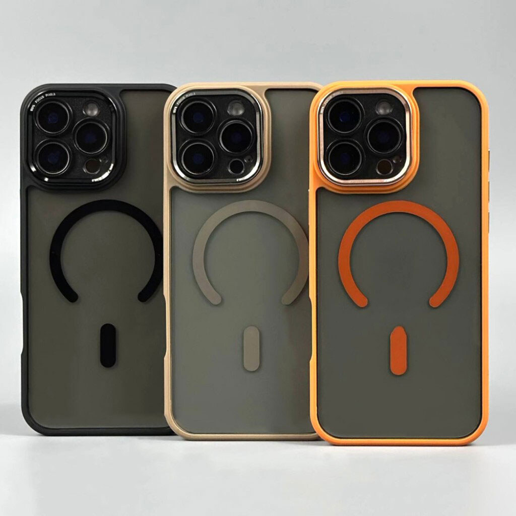 Чехол (накладка) Apple iPhone 16, Focus Pixels, MagSafe, Оранжевый - № 10 Чехол (накладка) Apple iPhone 16, Focus Pixels, MagSafe, Оранжевый - № 10