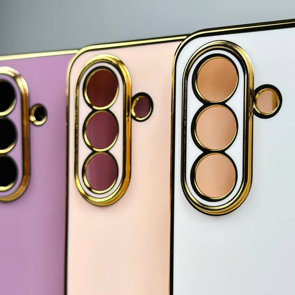 Чехол (накладка) Xiaomi 15T, Golden Line Separate Camera, Фиолетовый - № 4 Чехол (накладка) Xiaomi 15T, Golden Line Separate Camera, Фиолетовый - № 4