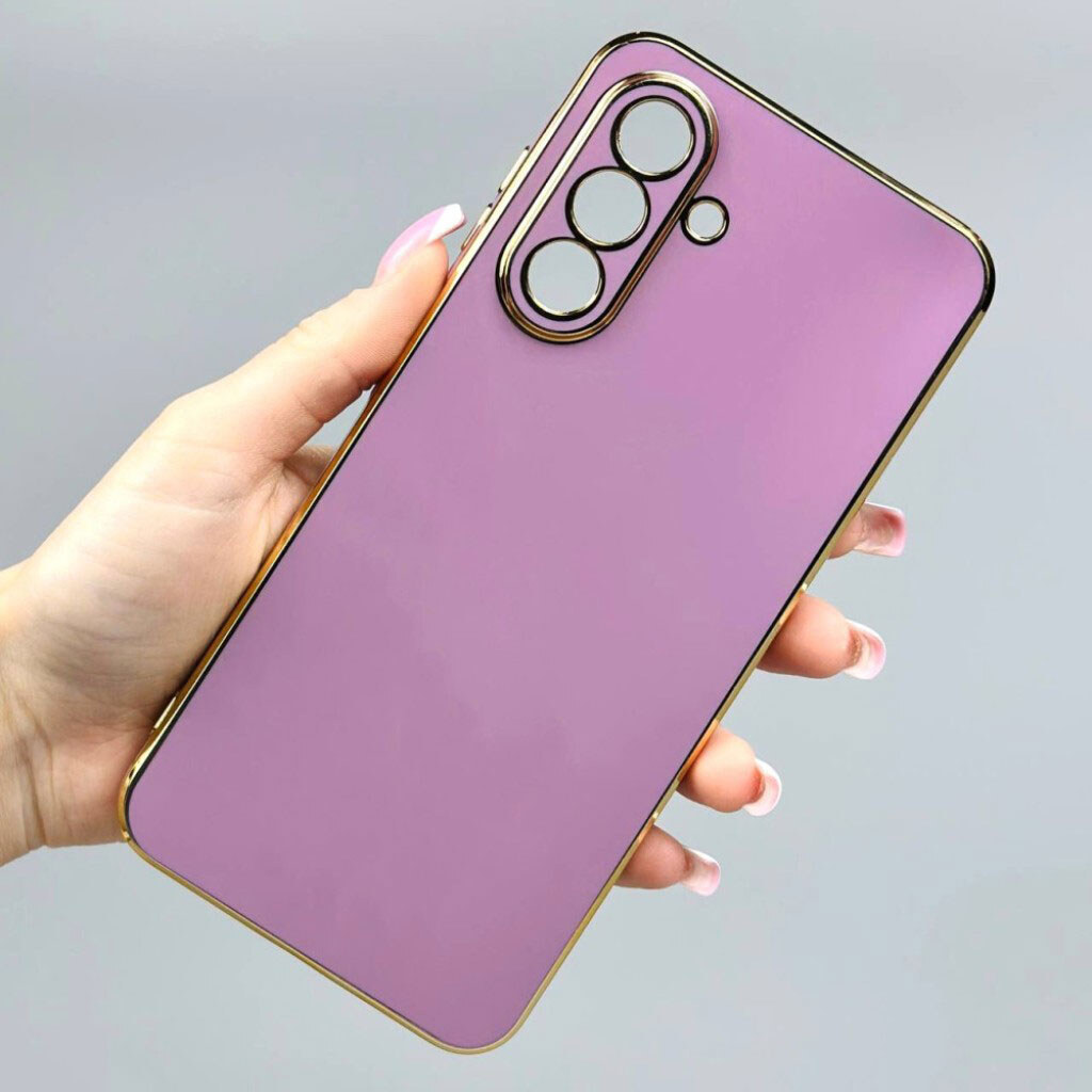 Чехол (накладка) Xiaomi Redmi 15, Golden Line Separate Camera, Фиолетовый - № 8 Чехол (накладка) Xiaomi Redmi 15, Golden Line Separate Camera, Фиолетовый - № 8