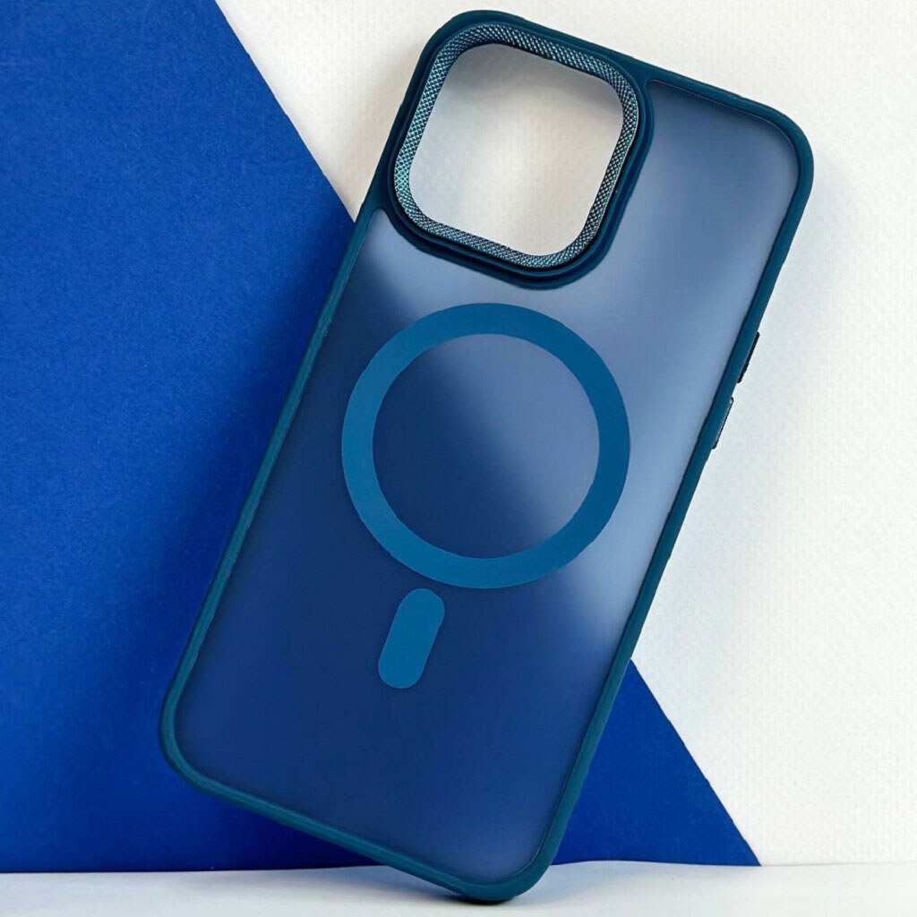 Чехол (накладка) Apple iPhone 17, Matte Corrugated, MagSafe, Синий - № 2 Чехол (накладка) Apple iPhone 17, Matte Corrugated, MagSafe, Синий - № 2