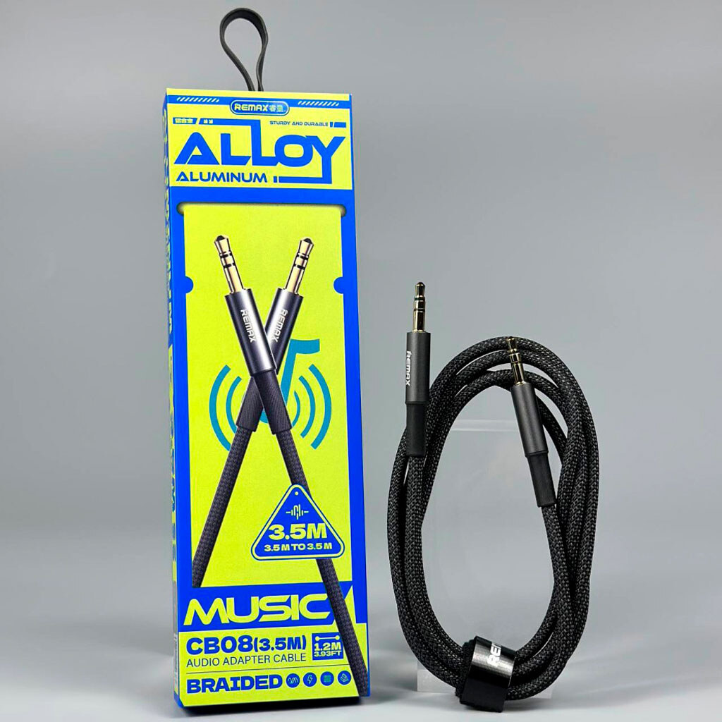 AUX кабель Remax CB08 Velocity, 1.2 м., 3.5 мм., Черный - № 3 AUX кабель Remax CB08 Velocity, 1.2 м., 3.5 мм., Черный - № 3