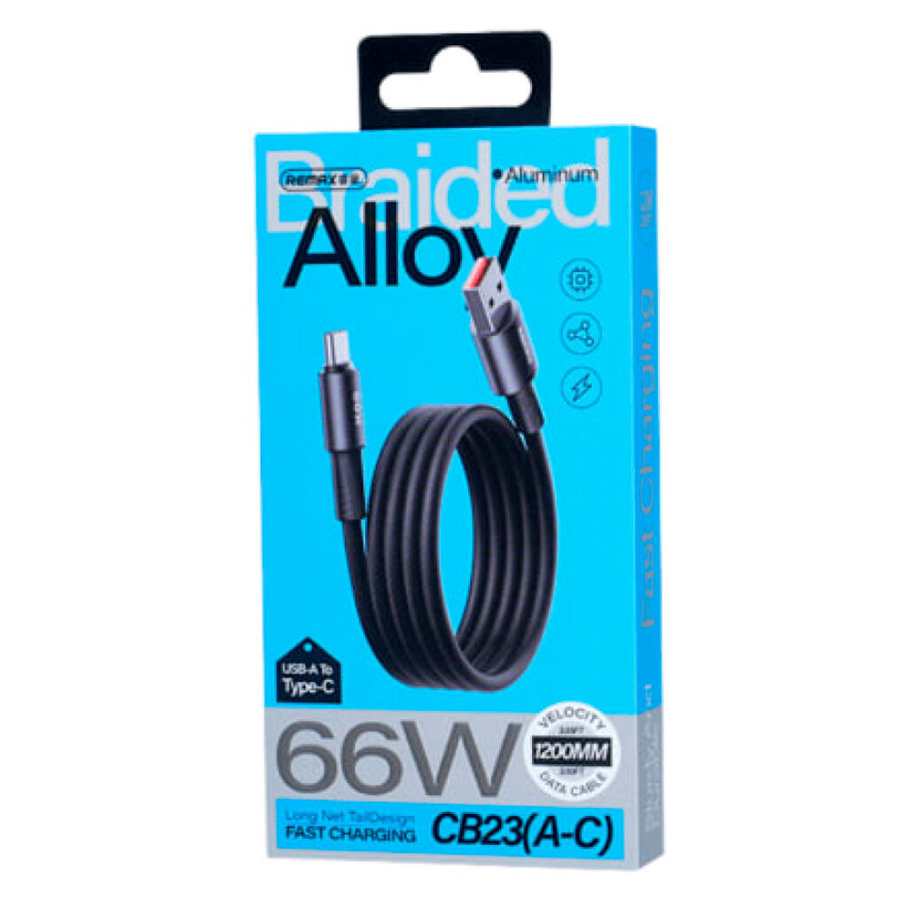 USB кабель Remax CB23 Fonsu, Type-C, 1.2 м., Чорний - № 2 USB кабель Remax CB23 Fonsu, Type-C, 1.2 м., Чорний - № 2