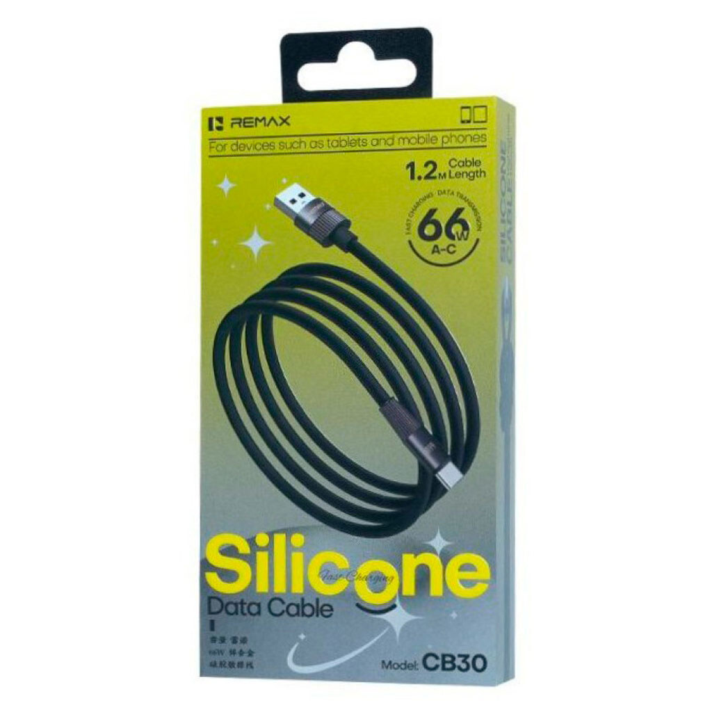 USB кабель Remax CB30 Reno, Type-C, 1.2 м., Чорний - № 2 USB кабель Remax CB30 Reno, Type-C, 1.2 м., Чорний - № 2