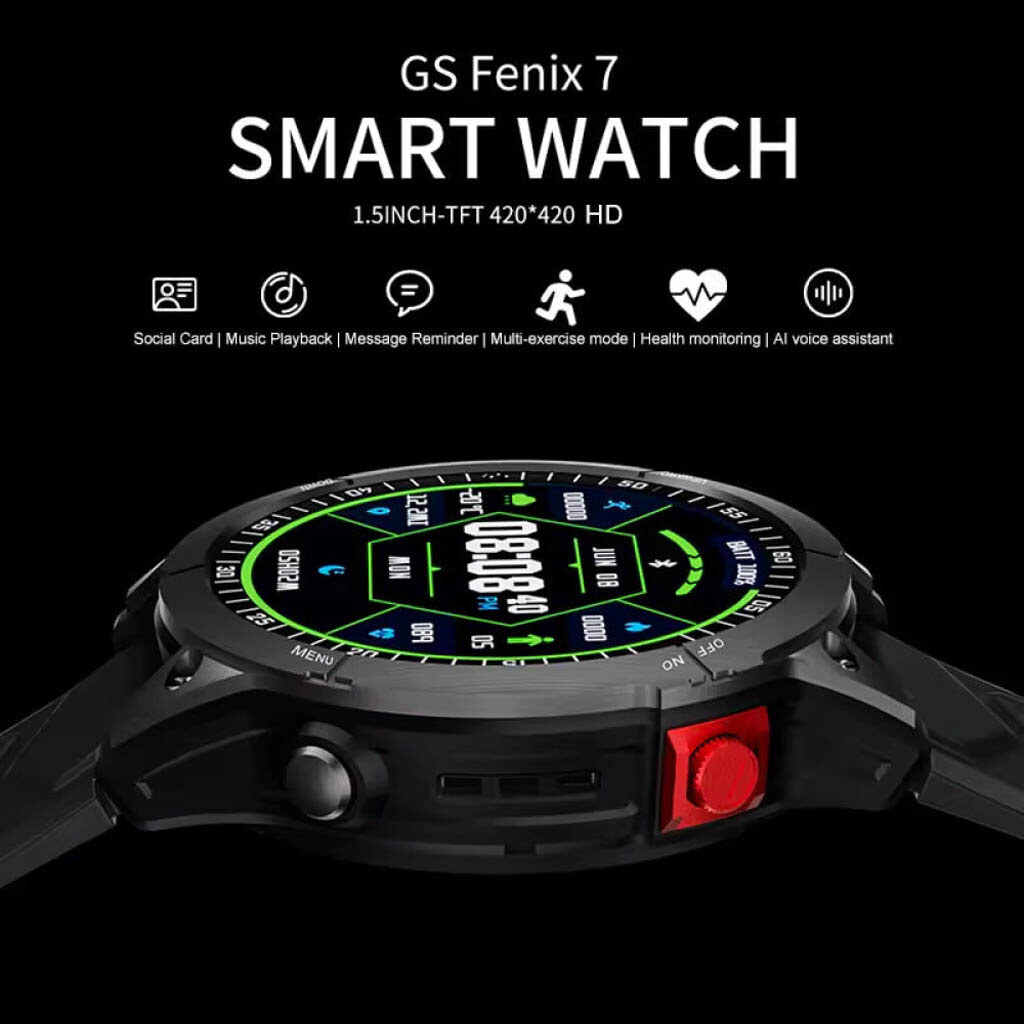 Умные часы Smart Watch Garmin GS Fenix 7, Черный - № 9 Умные часы Smart Watch Garmin GS Fenix 7, Черный - № 9